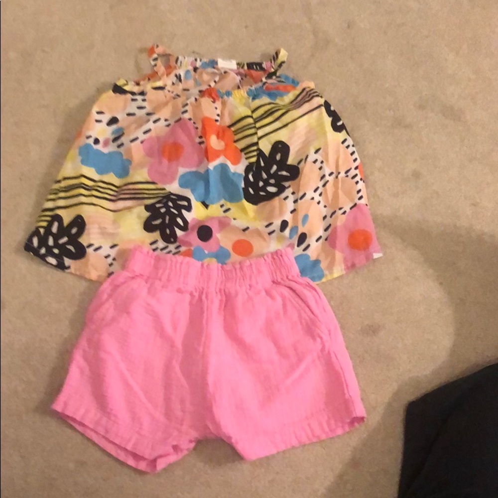 Little girls STEM shirt and shorts